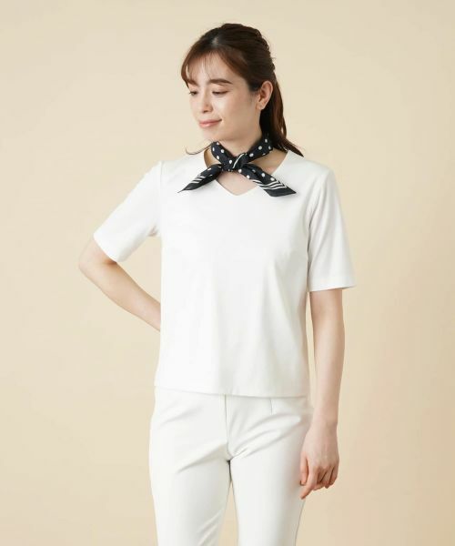 Leilian / レリアン ニット・セーター | Vネックカットソー(アイボリー)