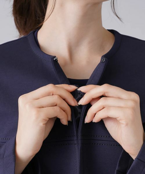 Leilian / レリアン テーラードジャケット | ストレッチノーカラージャケット | 詳細8