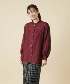 Leilian / レリアン シャツ・ブラウス | シアーバンドカラーブラウス