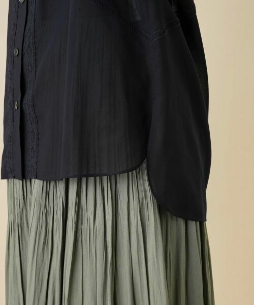 Leilian / レリアン シャツ・ブラウス | シアーバンドカラーブラウス | 詳細13