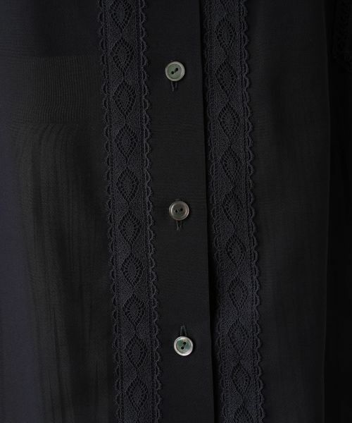 Leilian / レリアン シャツ・ブラウス | シアーバンドカラーブラウス | 詳細14