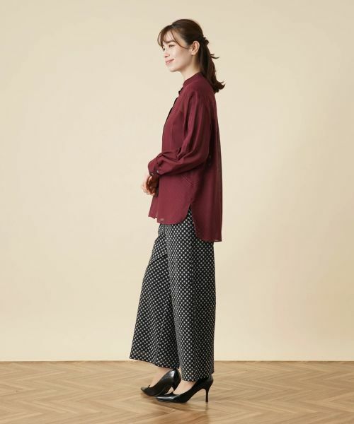 Leilian / レリアン シャツ・ブラウス | シアーバンドカラーブラウス | 詳細2