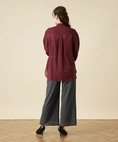 Leilian / レリアン シャツ・ブラウス | シアーバンドカラーブラウス | 詳細3