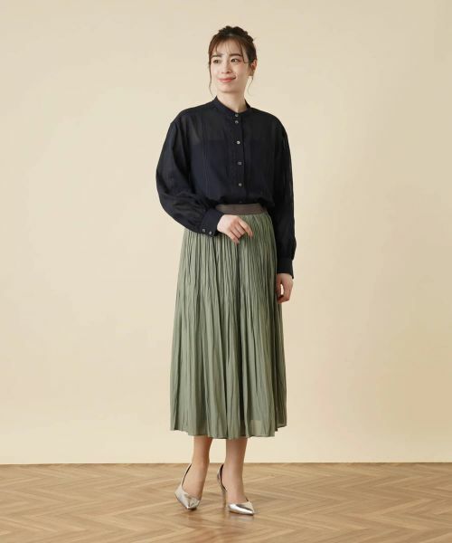 Leilian / レリアン シャツ・ブラウス | シアーバンドカラーブラウス | 詳細4