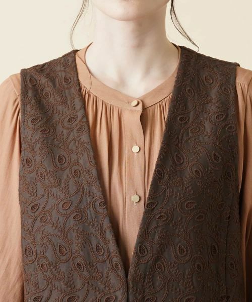 Leilian / レリアン テーラードジャケット | ペイズリーロングベスト | 詳細10