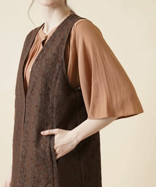Leilian / レリアン テーラードジャケット | ペイズリーロングベスト | 詳細12