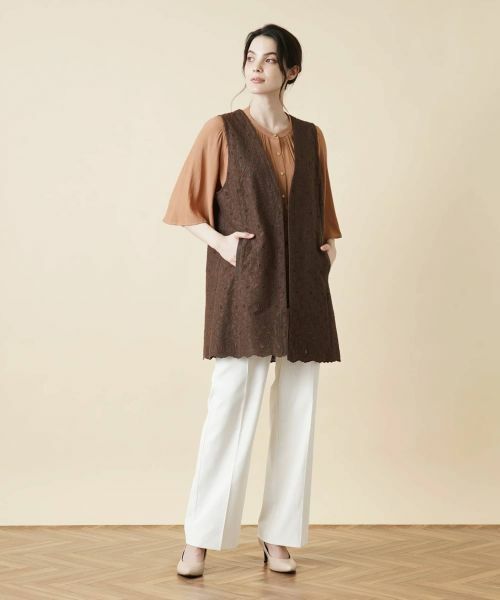 Leilian / レリアン テーラードジャケット | ペイズリーロングベスト | 詳細4