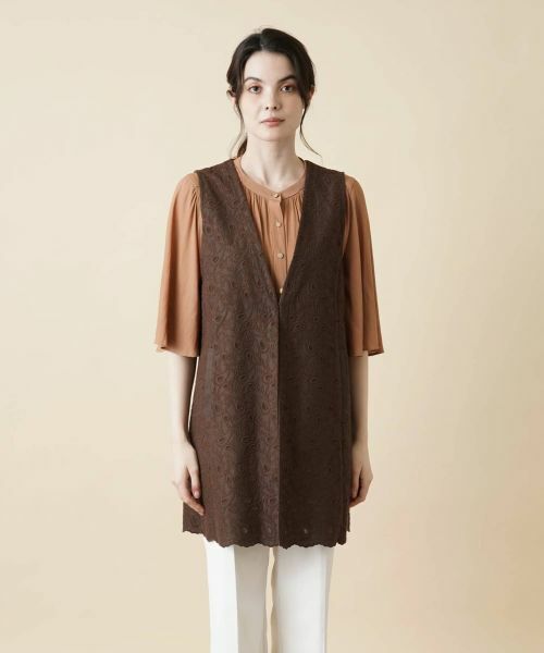 Leilian / レリアン テーラードジャケット | ペイズリーロングベスト | 詳細7