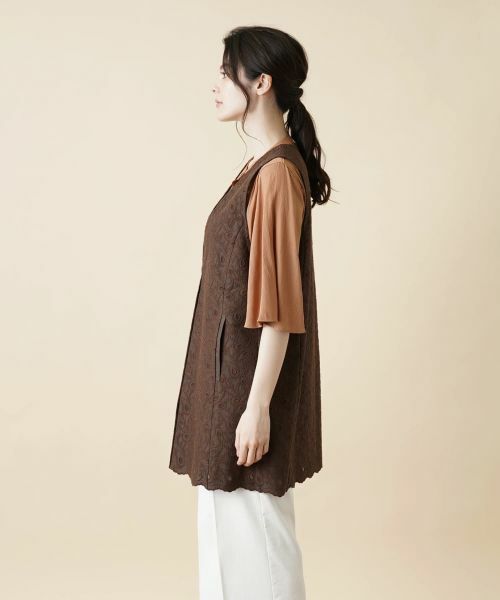 Leilian / レリアン テーラードジャケット | ペイズリーロングベスト | 詳細8