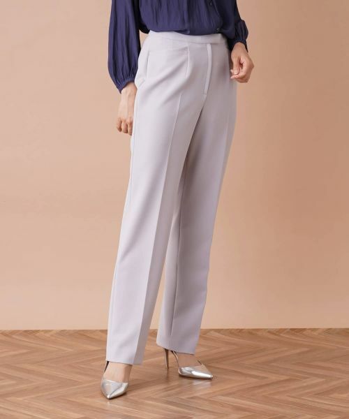 Leilian/レリアン ストレッチセンタープレスパンツ グレー 11(L)