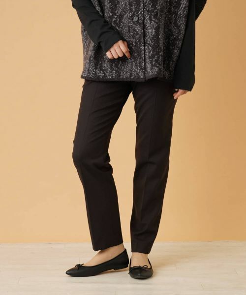 Leilian / レリアン その他パンツ | センタープレスパンツ(ダークブラウン系)