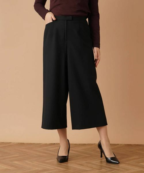 Leilian / レリアン その他パンツ | ストレッチワイドパンツ(ブラック)