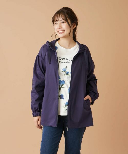 Leilian / レリアン テーラードジャケット | フード付きジップジャケット(ネイビー系)