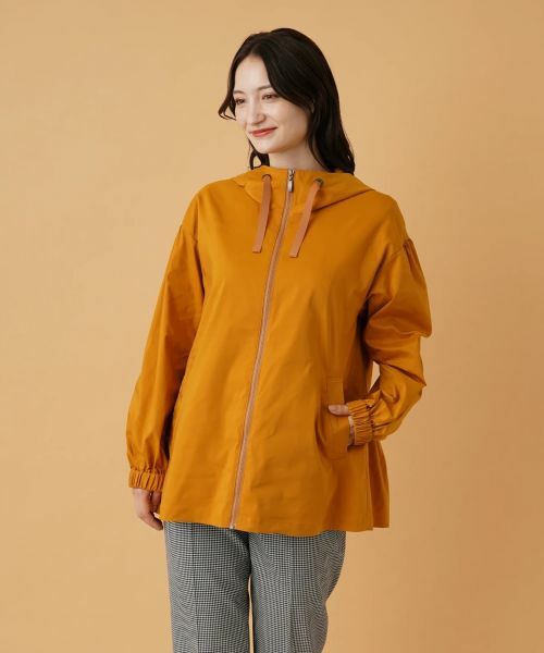 Leilian / レリアン テーラードジャケット | フード付きジップジャケット(マスタード)