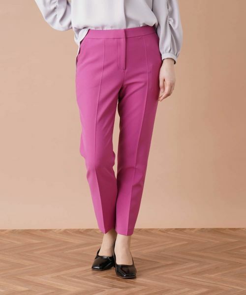 Leilian/レリアン センタープレスクロップドパンツ ピンク系 13(XL)