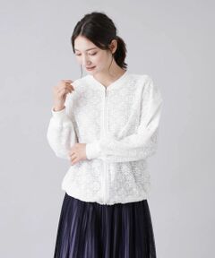 Leilian / レリアン その他アウター | ジップアップレースブルゾン