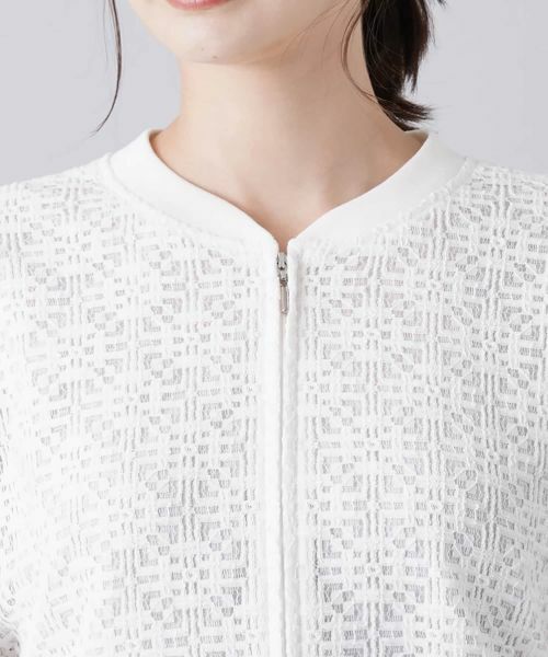 Leilian / レリアン その他アウター | ジップアップレースブルゾン | 詳細10