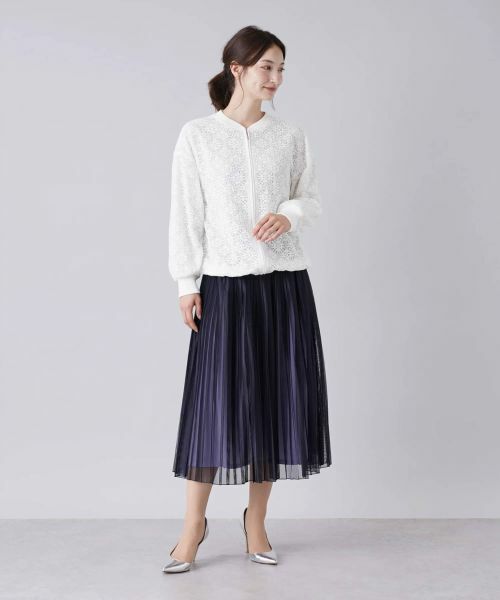 Leilian / レリアン その他アウター | ジップアップレースブルゾン | 詳細4