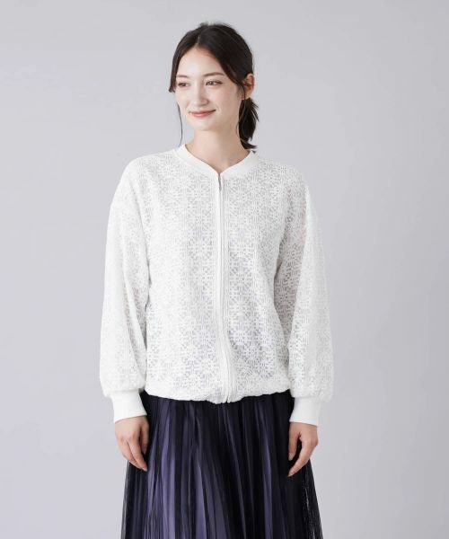 Leilian / レリアン その他アウター | ジップアップレースブルゾン | 詳細7