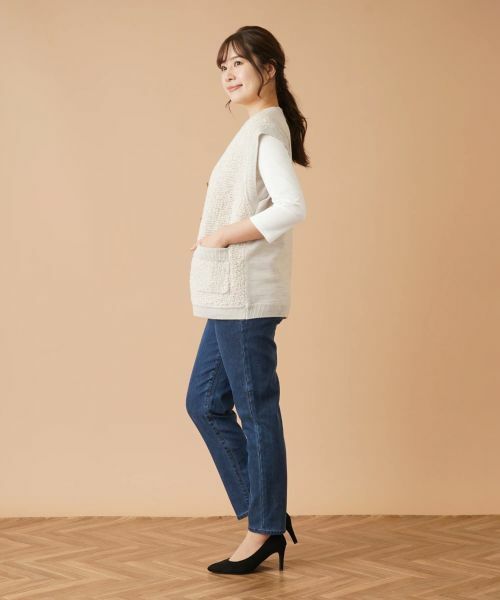 Leilian / レリアン テーラードジャケット | Vネックニットベスト | 詳細2