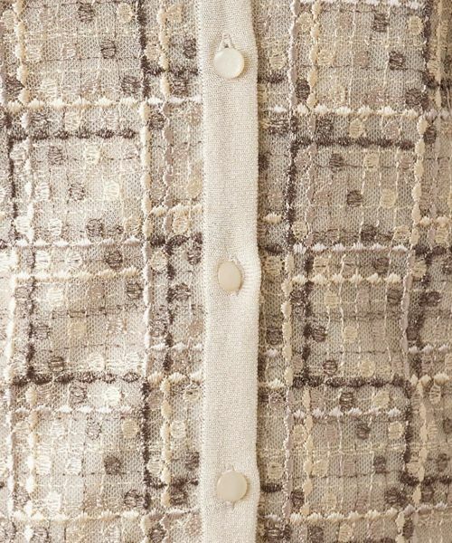 Leilian / レリアン カーディガン・ボレロ | レース切替ラメVネックカーディガン | 詳細11