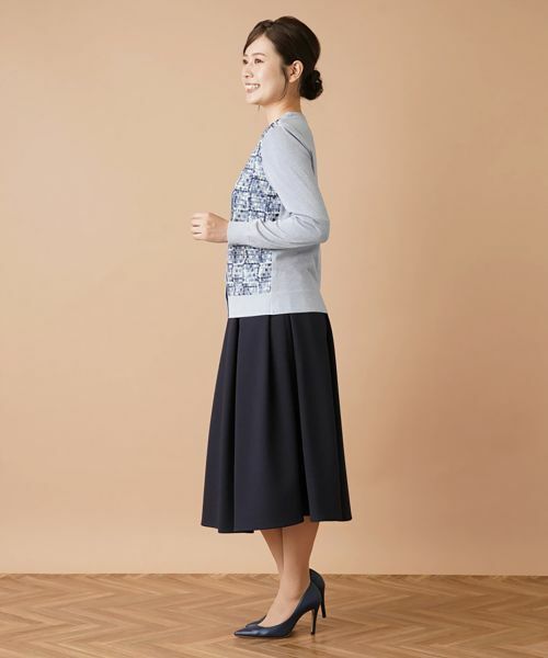 Leilian / レリアン カーディガン・ボレロ | レース切替ラメVネックカーディガン | 詳細13