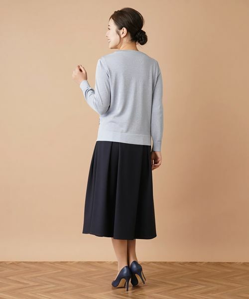 Leilian / レリアン カーディガン・ボレロ | レース切替ラメVネックカーディガン | 詳細14