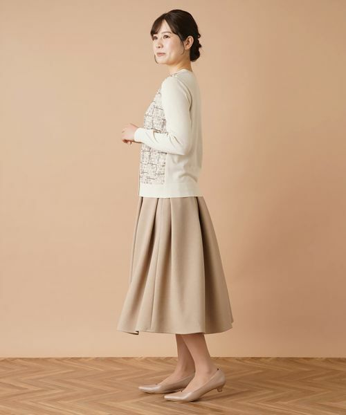 Leilian / レリアン カーディガン・ボレロ | レース切替ラメVネックカーディガン | 詳細2