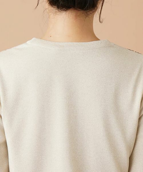 Leilian / レリアン カーディガン・ボレロ | レース切替ラメVネックカーディガン | 詳細9