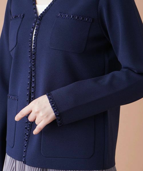 Leilian / レリアン テーラードジャケット | トリムノーカラージャケット | 詳細13