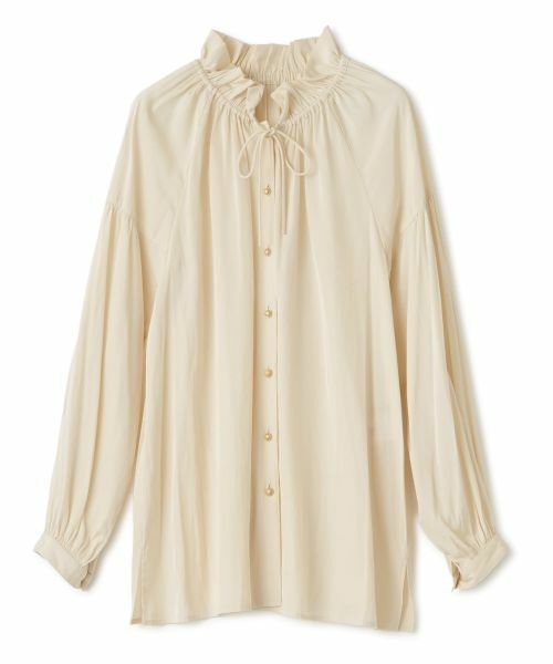 Leilian / レリアン シャツ・ブラウス | フリルリボンブラウス(ベージュ)