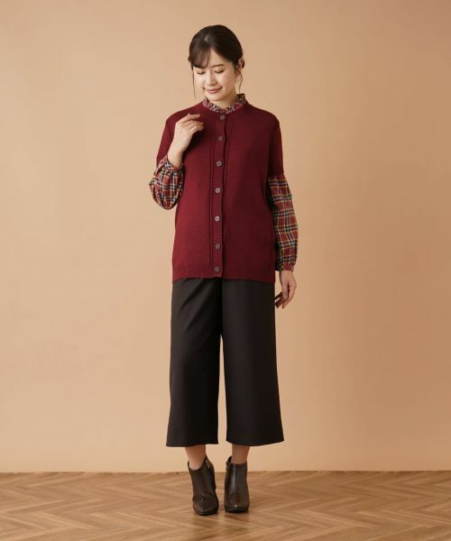 Leilian / レリアン テーラードジャケット | 半袖ニットカーディガン | 詳細12