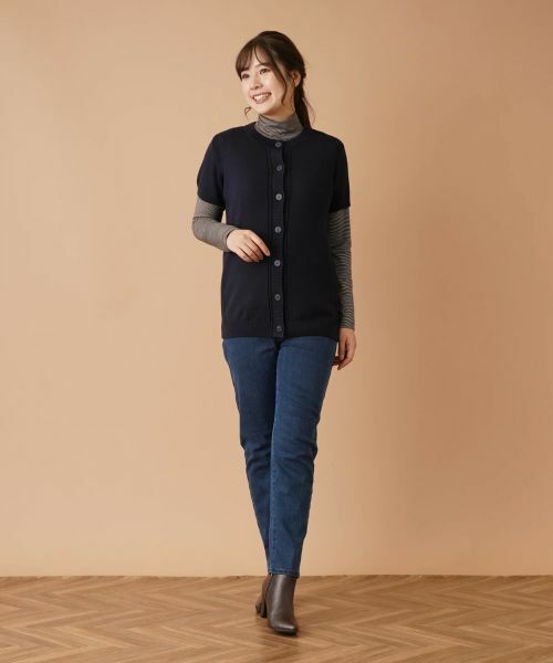 Leilian / レリアン テーラードジャケット | 半袖ニットカーディガン | 詳細15