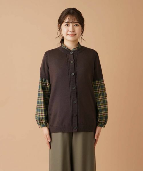 Leilian / レリアン テーラードジャケット | 半袖ニットカーディガン | 詳細4