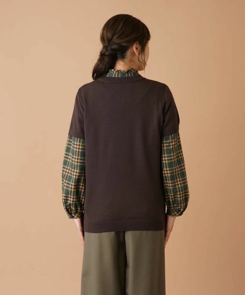 Leilian / レリアン テーラードジャケット | 半袖ニットカーディガン | 詳細6