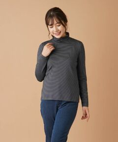 Leilian / レリアン カットソー | ナローボーダーハイネックカットソー