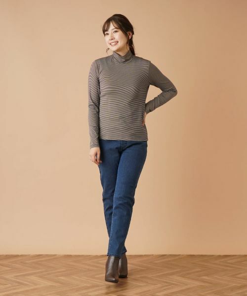 Leilian / レリアン カットソー | ナローボーダーハイネックカットソー | 詳細11