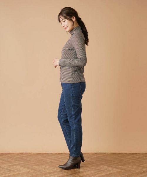 Leilian / レリアン カットソー | ナローボーダーハイネックカットソー | 詳細12