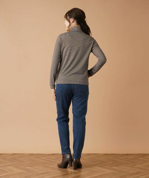 Leilian / レリアン カットソー | ナローボーダーハイネックカットソー | 詳細13