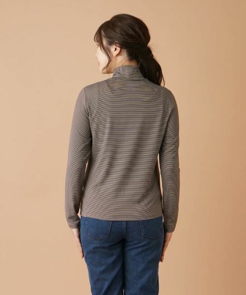 Leilian / レリアン カットソー | ナローボーダーハイネックカットソー | 詳細16