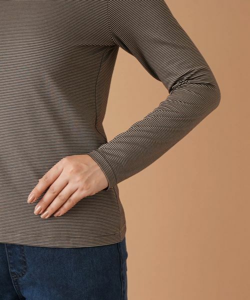 Leilian / レリアン カットソー | ナローボーダーハイネックカットソー | 詳細19