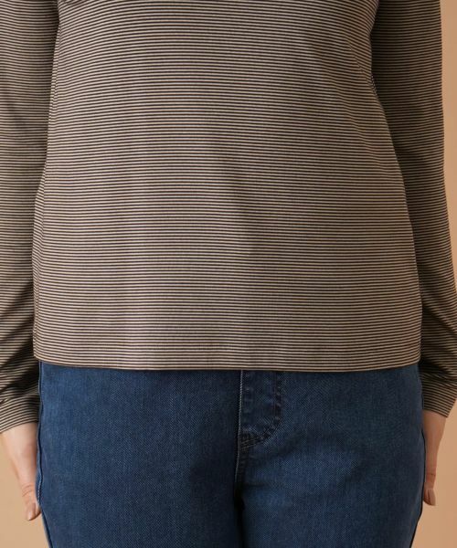 Leilian / レリアン カットソー | ナローボーダーハイネックカットソー | 詳細20