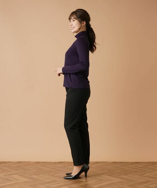 Leilian / レリアン カットソー | ナローボーダーハイネックカットソー | 詳細3