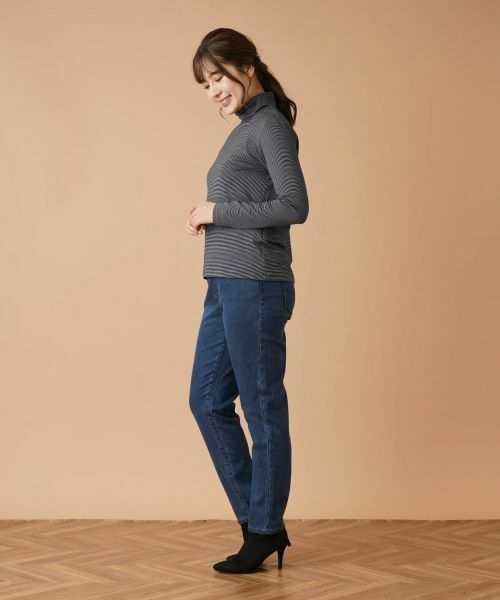 Leilian / レリアン カットソー | ナローボーダーハイネックカットソー | 詳細6