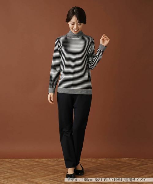 Leilian / レリアン ニット・セーター | ボーダーハイネックカットソー | 詳細1