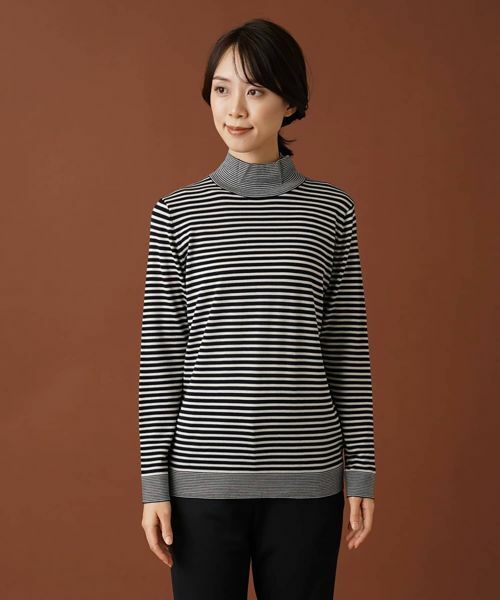 Leilian / レリアン ニット・セーター | ボーダーハイネックカットソー | 詳細4
