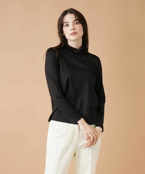 Leilian/レリアン ストレッチシルクハイネックカットソー ブラック 9(M) Leilian/レリアン ストレッチシルクハイネックカットソー ブラック 9(M)
