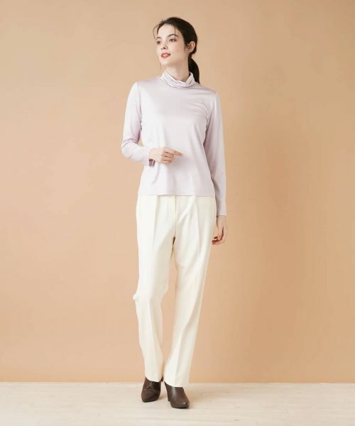 Leilian / レリアン カットソー | ストレッチシルクハイネックカットソー | 詳細1