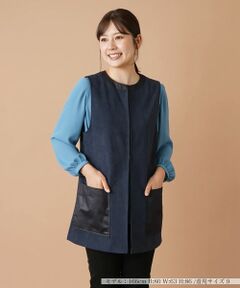 Leilian / レリアン テーラードジャケット | 異素材切替ロングベスト