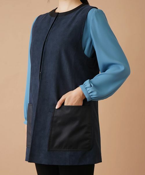 Leilian / レリアン テーラードジャケット | 異素材切替ロングベスト | 詳細10